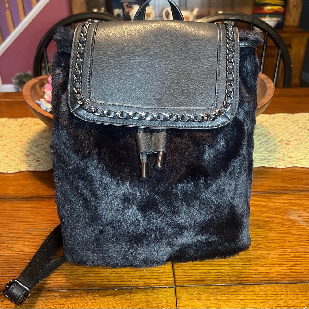 Jessica Simpson faux fur backpack